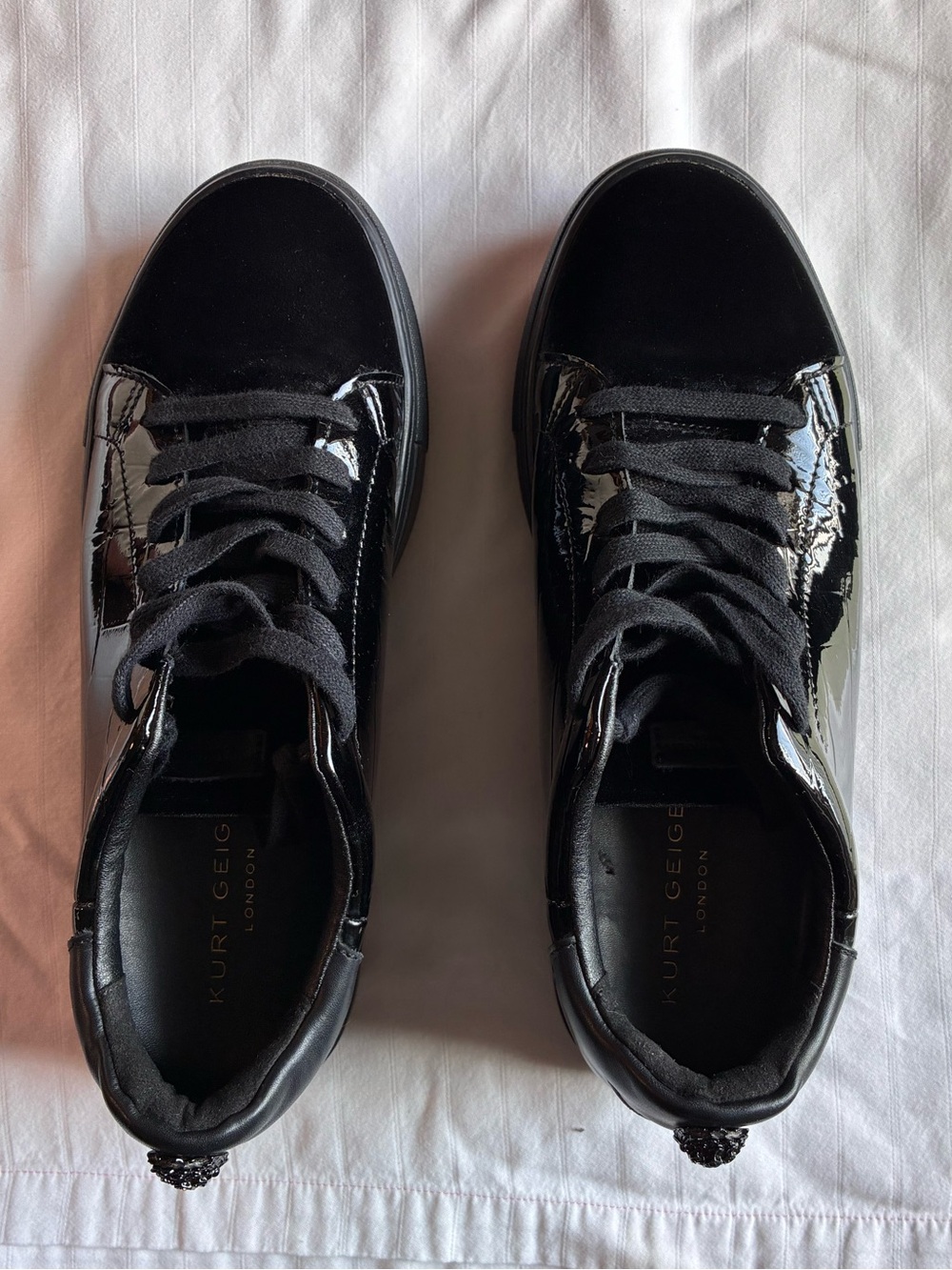 Kurt Geiger Black Patent Platform Sneaker